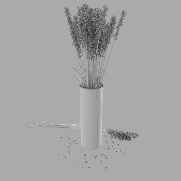 The bouquet of lavender in a vase
