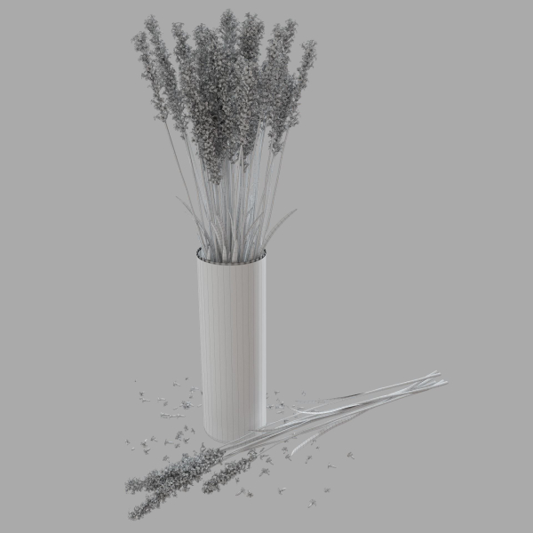 The bouquet of lavender in a vase