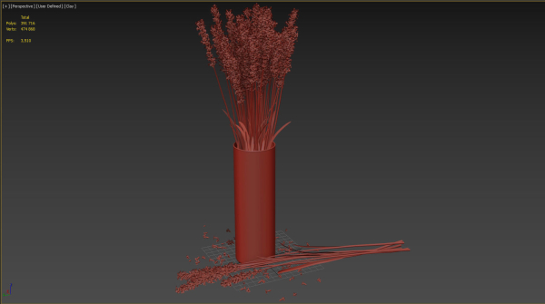 The bouquet of lavender in a vase