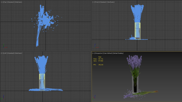 The bouquet of lavender in a vase