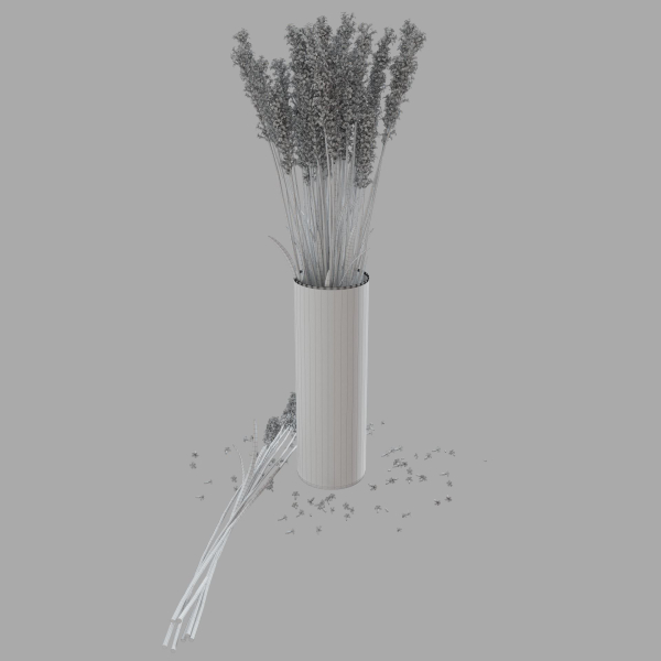 The bouquet of lavender in a vase