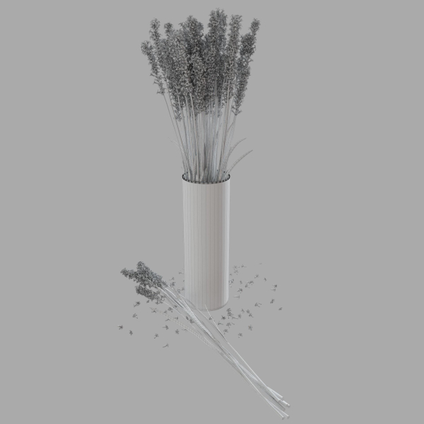 The bouquet of lavender in a vase