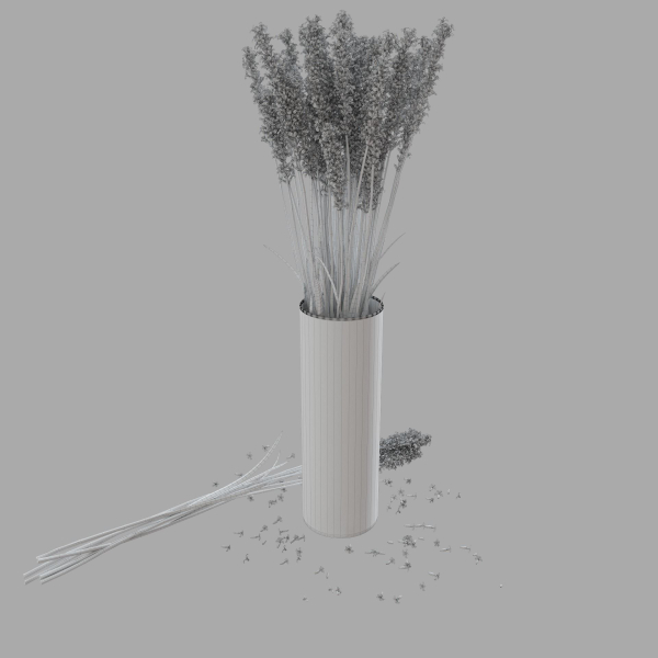 The bouquet of lavender in a vase