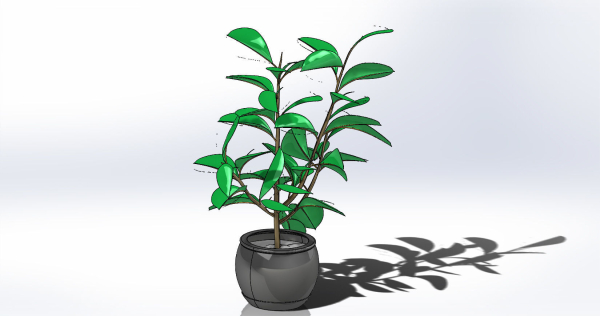 Tree model 1 plant in pot