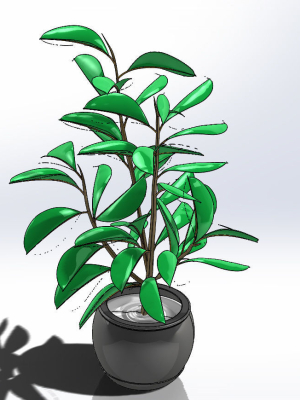 Tree model 1 plant in pot
