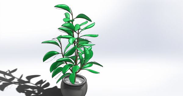 Tree model 1 plant in pot