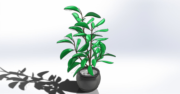 Tree model 1 plant in pot