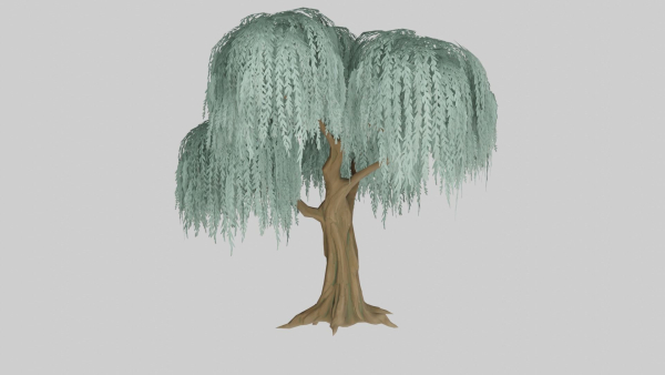 Tree set Low-poly 3D model