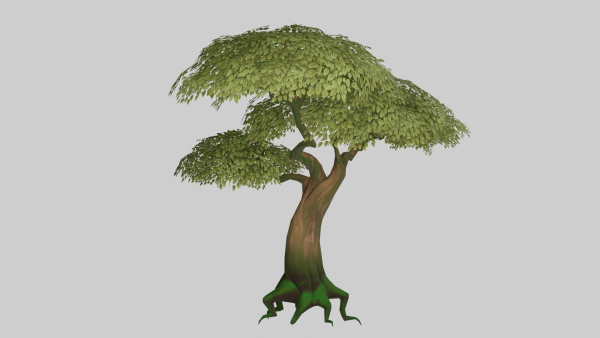 Tree set Low-poly 3D model