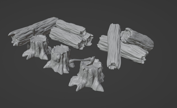 Tree trunks and logs