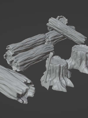 tree-trunks-and-logs-3d-model-f396afd399