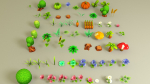 Tress plants and flowers