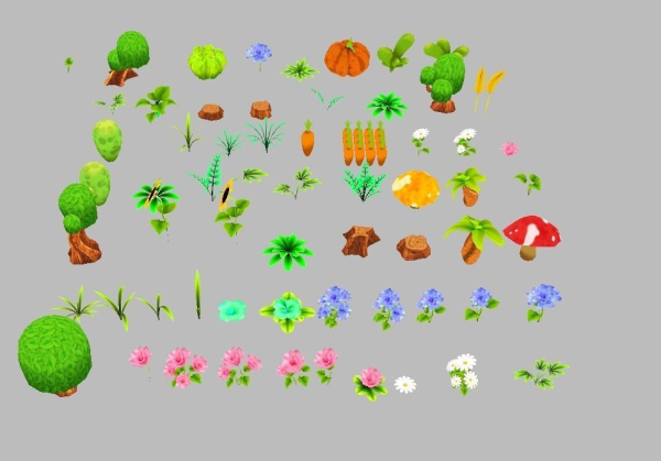 Tress plants and flowers