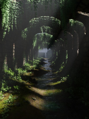 tunnel-ruins-scene-3d-model-obj-fbx-stl-blend-dae