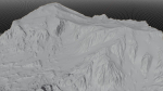 snowy mountains with steep slopes