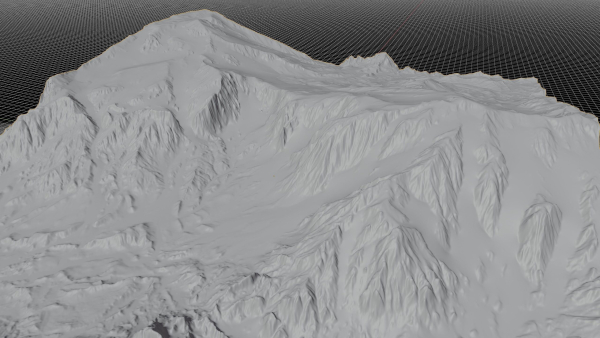 snowy mountains with steep slopes