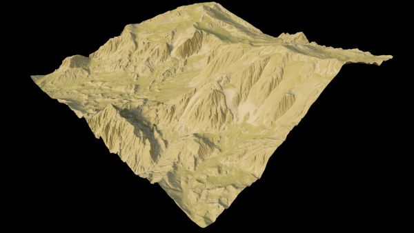 snowy mountains with steep slopes