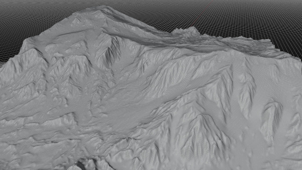 snowy mountains with steep slopes