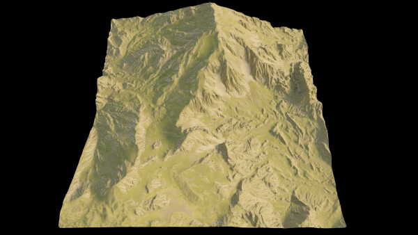 snowy mountains with steep slopes