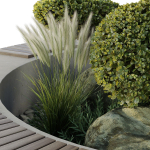Urban environment set of green plant benches 10