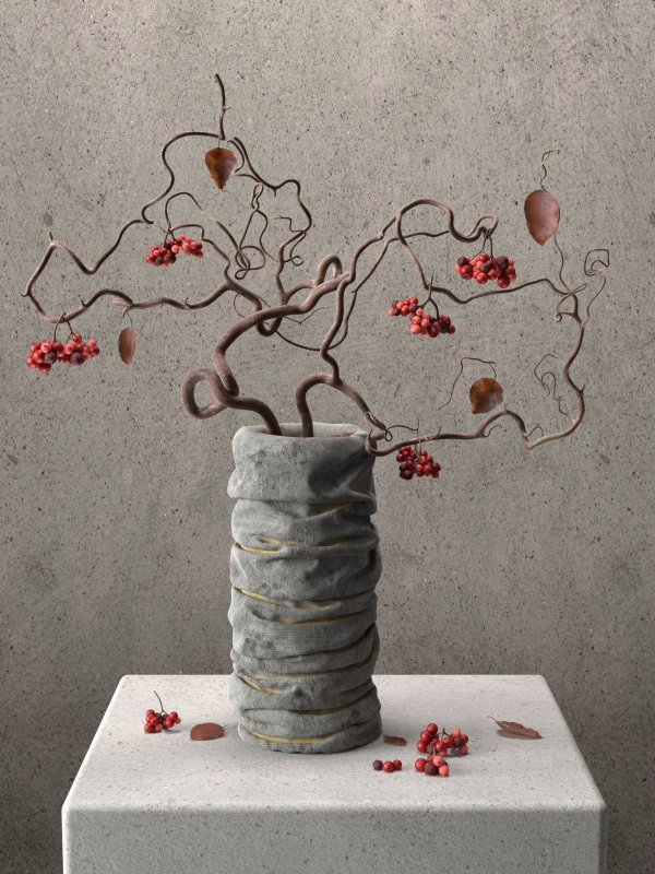 Vase with Rose Hip 3