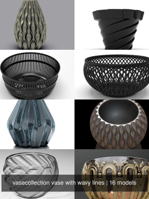vasecollection vase with wavy lines