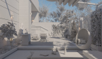 Villa garden landscape - 3D model