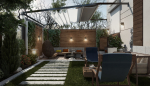 Villa garden landscape - 3D model