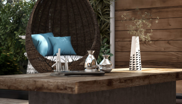 Villa garden landscape - 3D model
