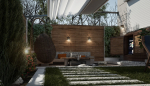 Villa garden landscape - 3D model