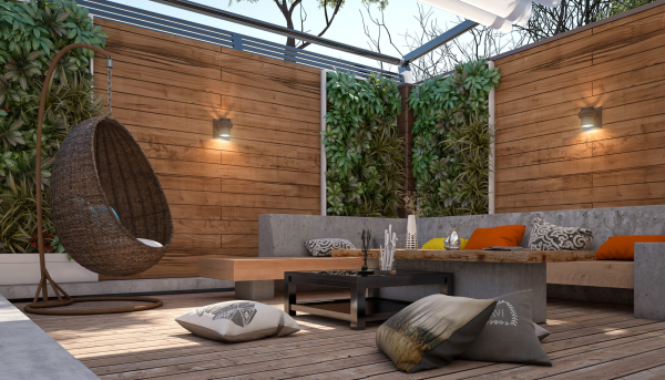 Villa garden landscape - 3D model