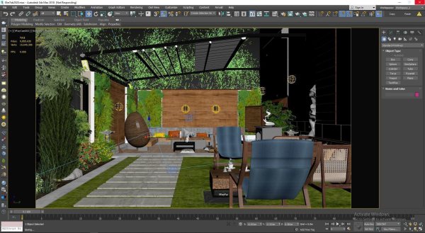 Villa garden landscape - 3D model