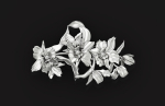 vintage brooch flower orchid 766