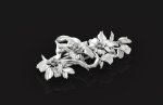 vintage brooch flower orchid 766