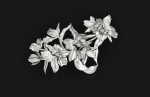 vintage brooch flower orchid 766
