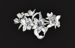 vintage brooch flower orchid 766