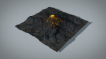 Volcano with Summer and Winter Textures