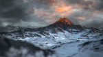 Volcano with Summer and Winter Textures