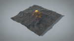 Volcano with Summer and Winter Textures