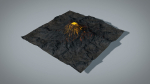 Volcano with Summer and Winter Textures