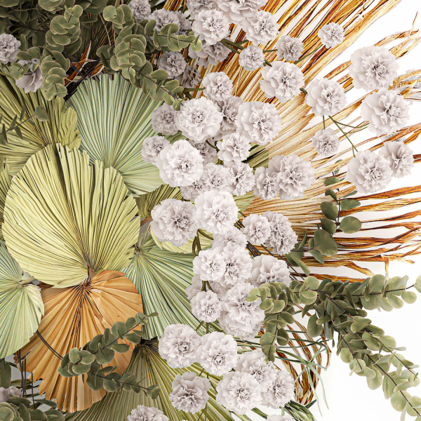 Wall decorations made of dry palm leaves 230