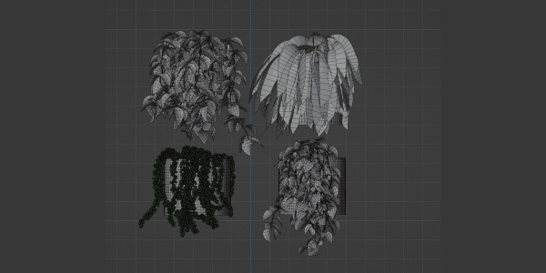 Wall hanging plants collection vol 206-Blender