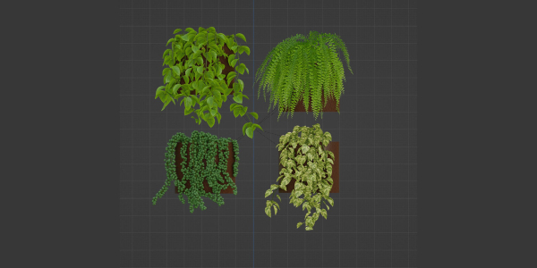 Wall hanging plants collection vol 206-Blender
