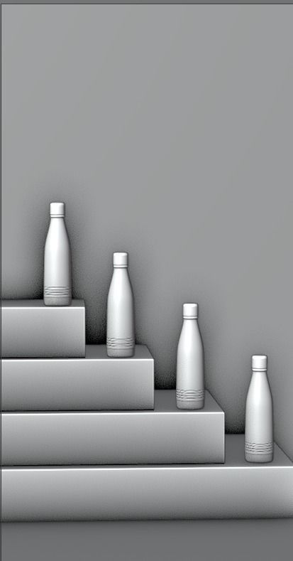 Water Bottle with studio Light  file ready