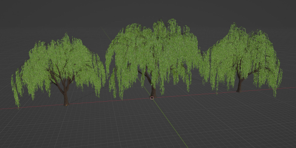 Weeping willow trees collection vol 115-Blender