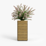 Weigela wooden planter with flowers