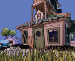 low poly Gameasset3 house with car