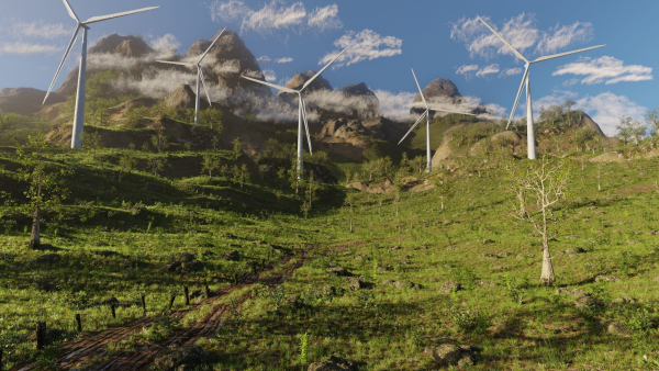 Wind Turbine Scene