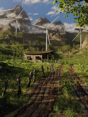 Wind Turbine Scene