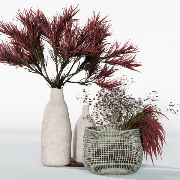 Wine colored decorative set